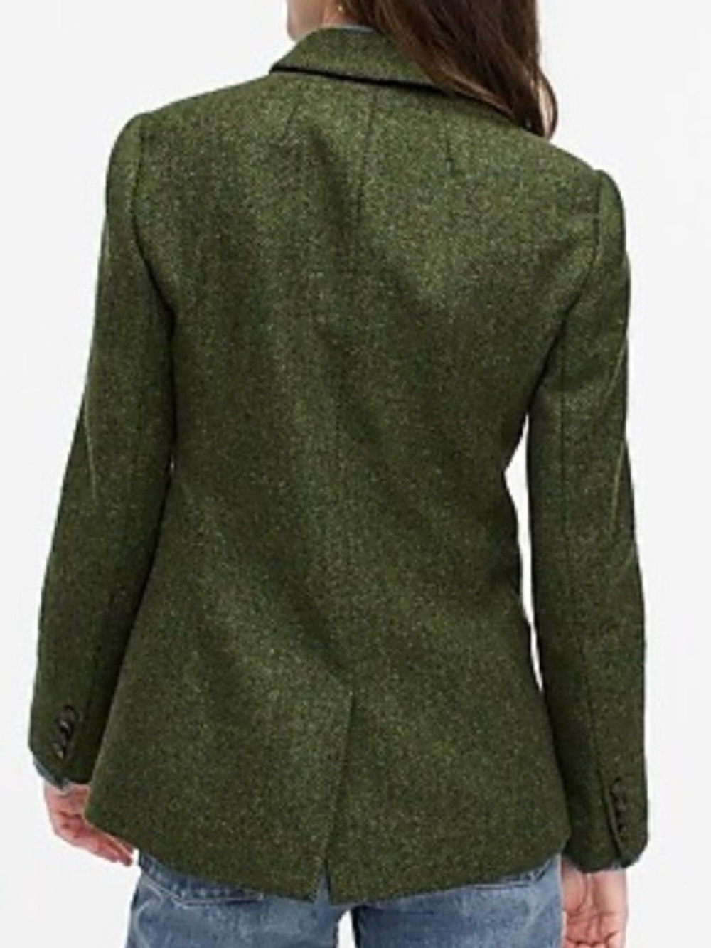 J. Crew Parke Green Herringbone Wool Blazer in English Wool - Picture 2 of 8